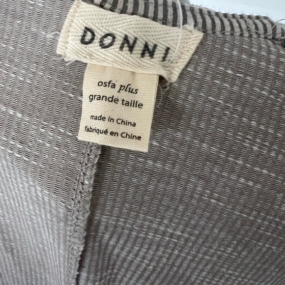 DONNI ribbed knit striped open Front Cardigan kimono one size  grande tall NWT - Picture 7 of 8